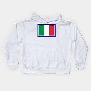 Italian flag blue background Kids Hoodie